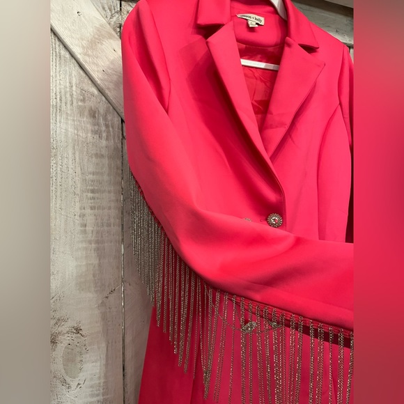 Cowboy Cowgirl Barbie Pink Metal Fringe Bling Button Jacket Dress Size Large - Picture 7 of 16
